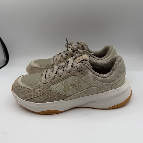 Under Armour UA Charged Edge Suede Shoes Mens 9.5 Tan Beige Sneakers 3027731-201 main image 8
